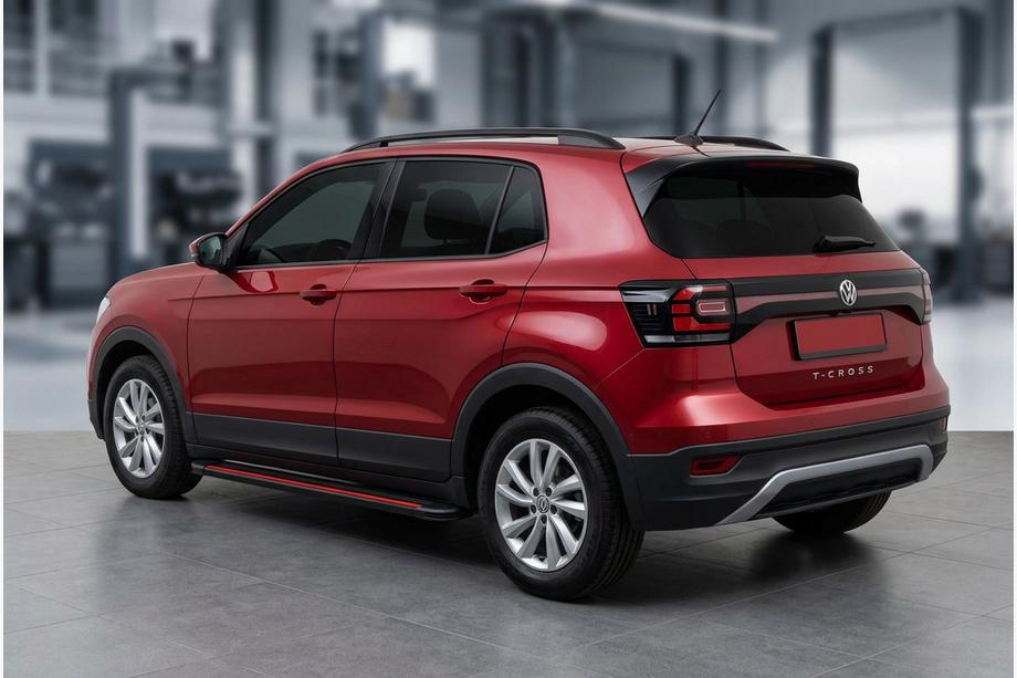 Volkswagen T-Cross 2019- рр. Бокові пороги Maya Red (2 шт., Алюміній) Фото 1