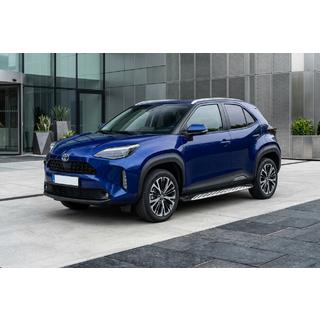 Бокові пороги Shining V1 (2 шт., Алюміній) Toyota Yaris/Yaris Cross (XP210) 2020- рр. фото 1
