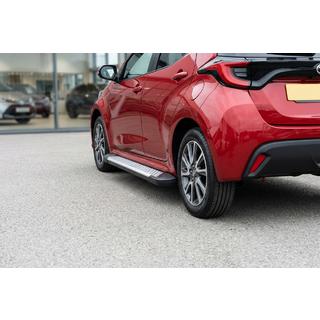 Бокові пороги Allmond Grey (2 шт., Алюміній) Toyota Yaris/Yaris Cross (XP210) 2020- рр. фото 1