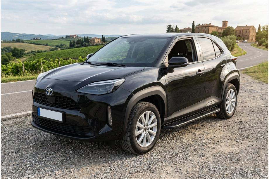 Toyota Yaris/Yaris Cross (XP210) 2020- рр. Бокові пороги Bosphore Black (2 шт., Алюміній) Фото 1
