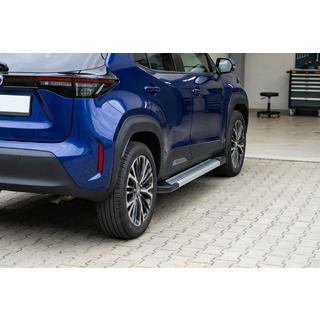 Бокові пороги Vision New Grey (2 шт., Алюміній) Toyota Yaris/Yaris Cross (XP210) 2020- рр. фото 1