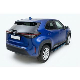 Бокові пороги Maya Blue (2 шт., Алюміній) Toyota Yaris/Yaris Cross (XP210) 2020- рр. фото 1
