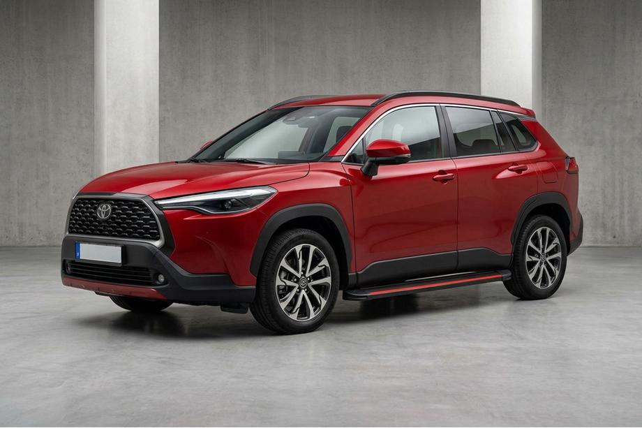 Toyota Corolla Cross 2020- рр. Бокові пороги Maya Red (2 шт., Алюміній) Фото 1