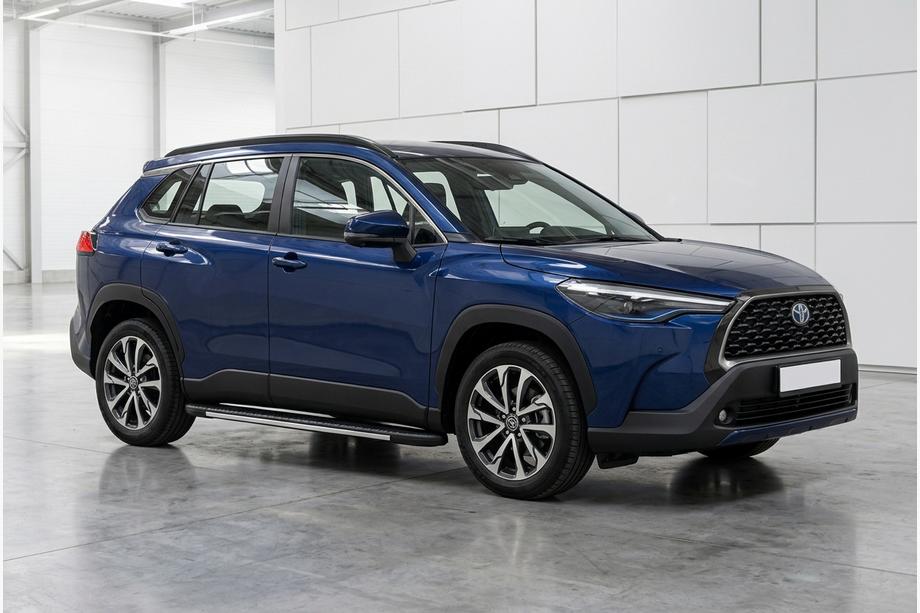 Toyota Corolla Cross 2020- рр. Бокові пороги Bosphore Grey (2 шт., Алюміній) Фото 1