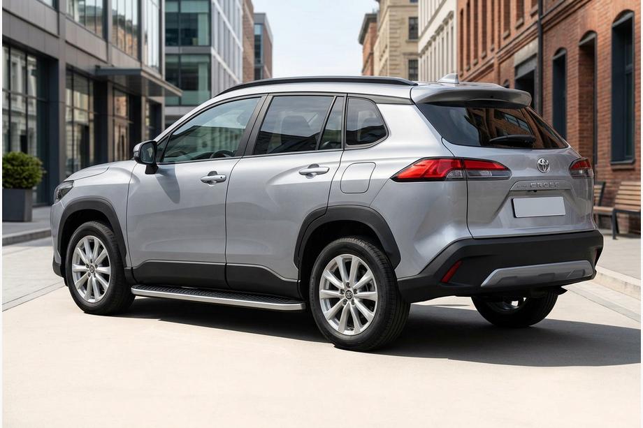 Toyota Corolla Cross 2020- рр. Бокові пороги Tayga Grey (2 шт., Алюміній) Фото 1