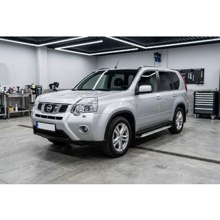 Бокові пороги Shining V1 (2 шт., Алюміній) Nissan X-trail T31 2007-2014 рр. фото 1