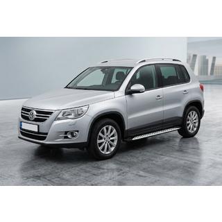 Бокові пороги Shining V1 (2 шт., Алюміній) Volkswagen Tiguan 2007-2016 рр. фото 1