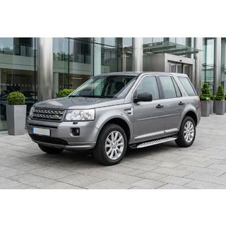 Бокові пороги Shining V1 (2 шт., Алюміній) Land Rover Freelander II 2006-2014 рр. фото 1