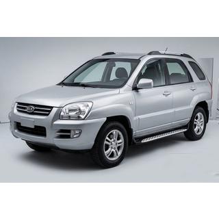 Бокові пороги Shining V1 (2 шт., Алюміній) Kia Sportage 2004-2010 рр. фото 1
