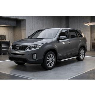 Бокові пороги Shining V1 (2 шт., Алюміній) Kia Sorento II XM 2009-2014 рр. фото 1