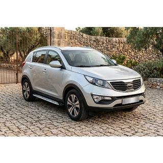 Бокові пороги Shining V1 (2 шт., Алюміній) Kia Sportage 2010-2015 рр. фото 1
