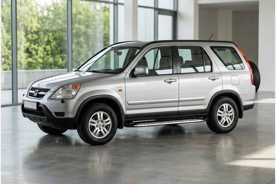 Honda CRV 2001-2006 рр. Бокові пороги Shining V1 (2 шт., Алюміній)