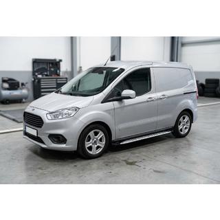 Бокові пороги Shining V1 (2 шт., Алюміній) Ford Courier 2014-2023 рр. фото 1