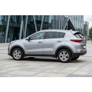 Бокові пороги Shining V1 (2 шт., Алюміній) Kia Sportage 2015-2021 рр. фото 1