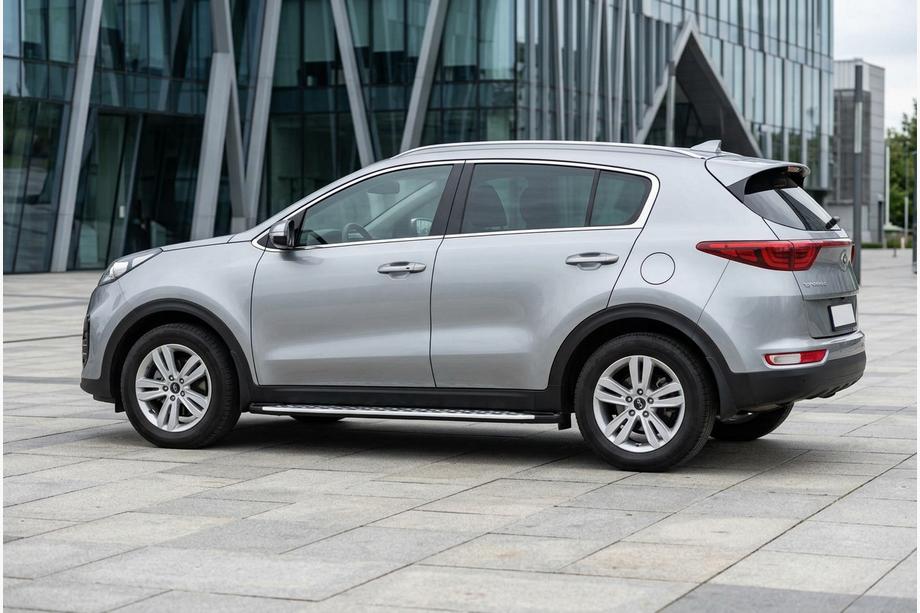 Kia Sportage 2015-2021 рр. Бокові пороги Shining V1 (2 шт., Алюміній) Фото 1