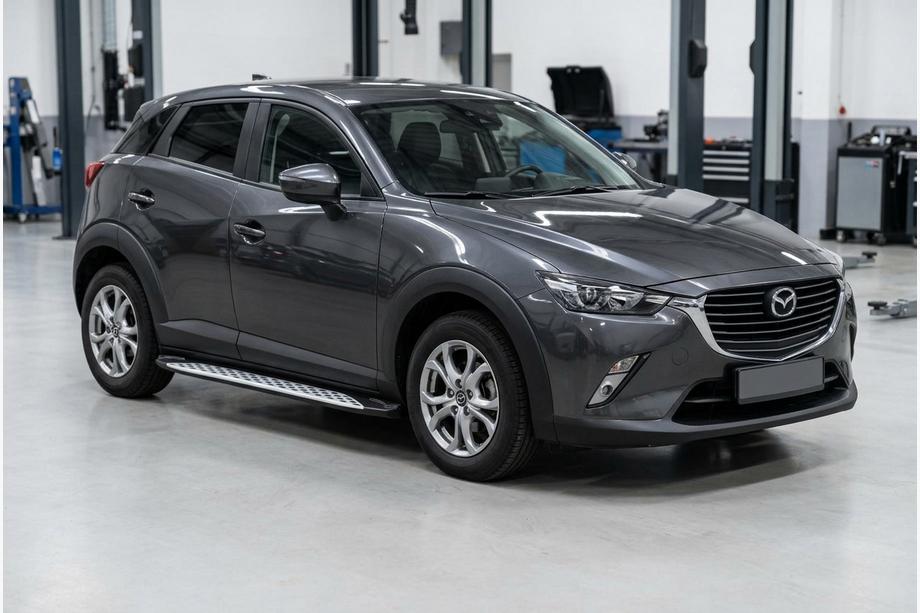 Mazda CX-3 2015- рр. Бокові пороги Shining V1 (2 шт., Алюміній) Фото 1