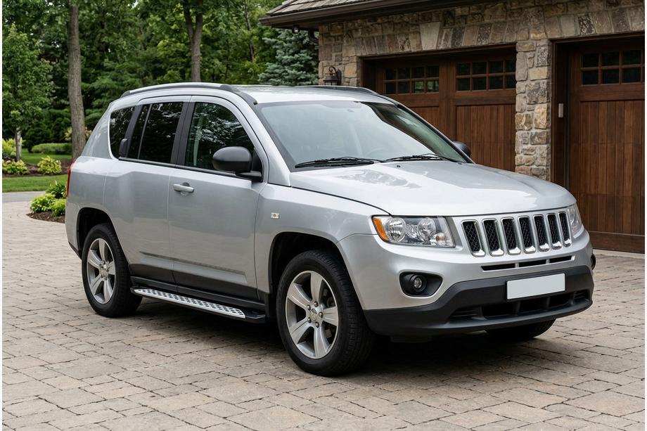 Jeep Compass 2006-2016 рр. Бокові пороги Shining V1 (2 шт., Алюміній) Фото 1