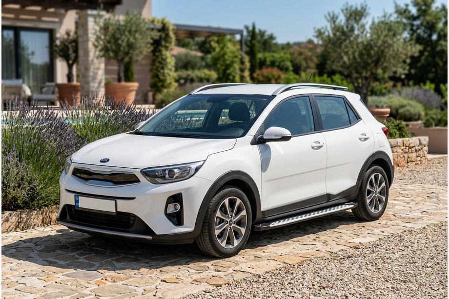 Kia Stonic 2017- рр. Бокові пороги Shining V1 (2 шт., Алюміній) Фото 1