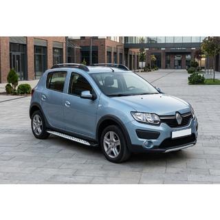 Бокові пороги Shining V1 (2 шт., Алюміній) Dacia Sandero 2013-2020 рр. фото 1