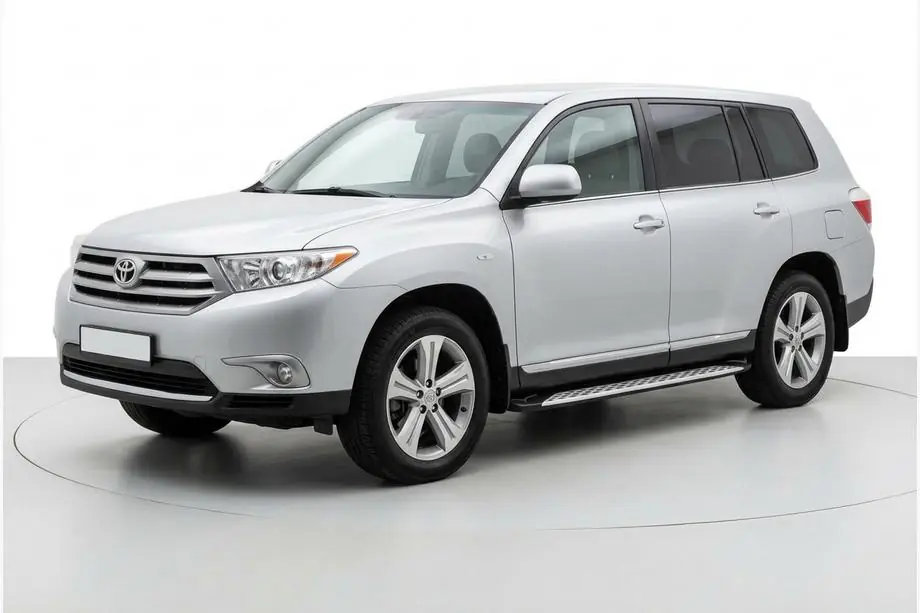 Toyota Highlander 2008-2013 рр. Бокові пороги Shining V1 (2 шт., Алюміній) Фото 1