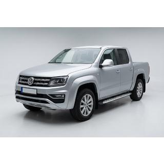 Бокові пороги Shining V1 (2 шт., Алюміній) Volkswagen Amarok 2010-2022 рр. фото 1