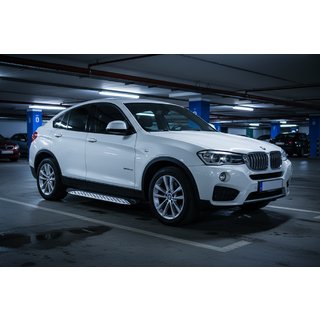 Бокові пороги Shining V1 (2 шт., Алюміній) BMW X4 F26 2014-2018 рр. фото 1
