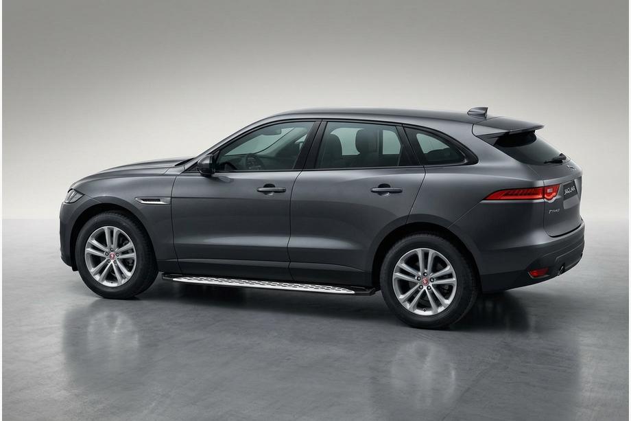 Jaguar F-PACE 2016- рр. Бокові пороги Shining V1 (2 шт., Алюміній) Фото 1