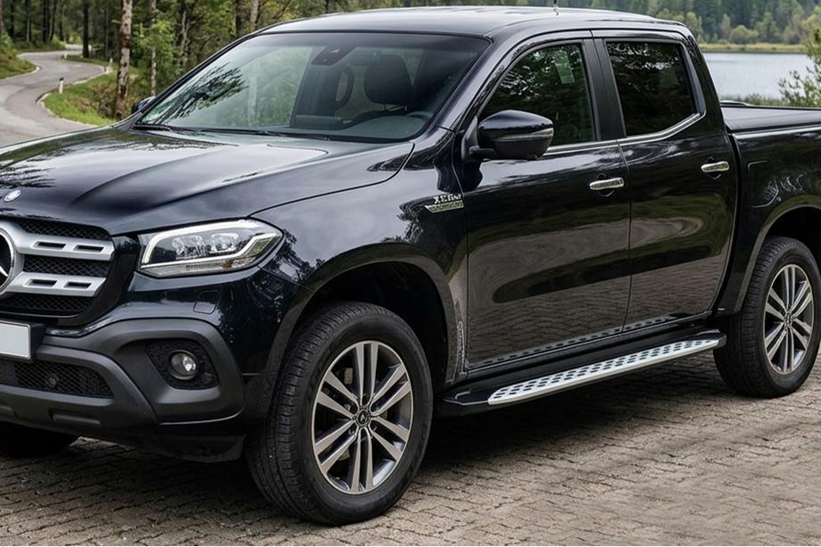 Mercedes X class 2017-2020 рр. Бокові пороги Shining V1 (2 шт., Алюміній) Фото 1