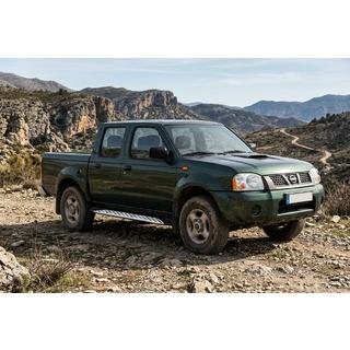 Бокові пороги Shining V1 (2 шт., Алюміній) Nissan NP300 1999-2015 рр. фото 1