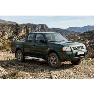 Бокові пороги Shining V1 (2 шт., Алюміній) Nissan NP300 1999-2015 рр. фото 1
