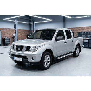 Бокові пороги Shining V1 (2 шт., Алюміній) Nissan Navara 2006-2015 рр. фото 1
