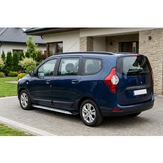 Бокові пороги Shining V1 (2 шт., Алюміній) Dacia Lodgy 2012-2022 рр. фото 1
