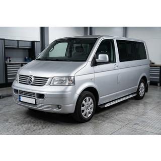 Бокові пороги Shining V1 (2 шт., Алюміній) Volkswagen T5 Transporter 2003-2010 рр. фото 1