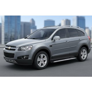 Бокові пороги Shining V1 (2 шт., алюміній) Chevrolet Captiva 2006-2019 рр. фото 1