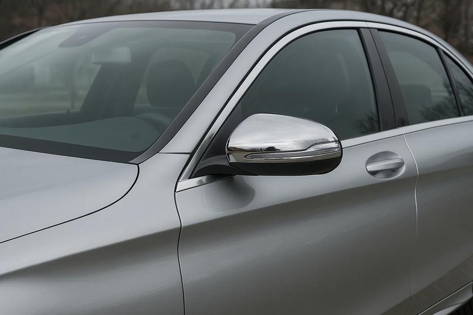 Mercedes C-сlass W205 2014-2021 рр. Накладки на дзеркала (2 шт, нерж.) Image