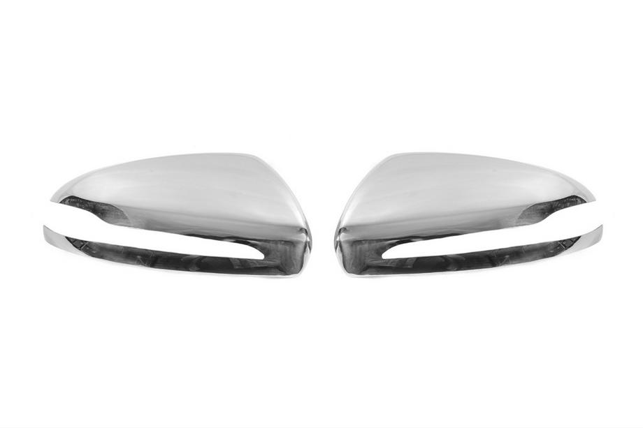 Mercedes C-class W205 2014-2021 рр. Накладки на дзеркала (2 шт, нерж.) Фото 2