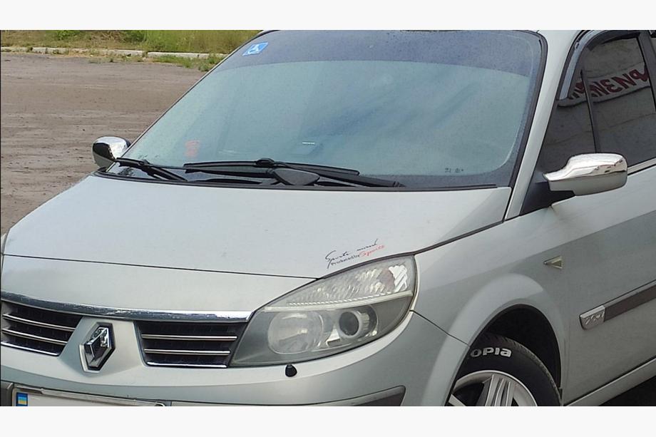 Renault Scenic/Grand 2003-2009 рр. Накладки на решітку (4 шт, нерж) Фото 3