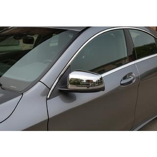 Накладки на дзеркала (2 шт, нерж.) Mercedes CLA C117 2013-2019 рр. фото 1