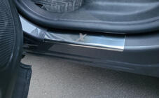 Opel Grandland X 2017- рр. Накладки на пороги (4 шт, нерж) фото 5