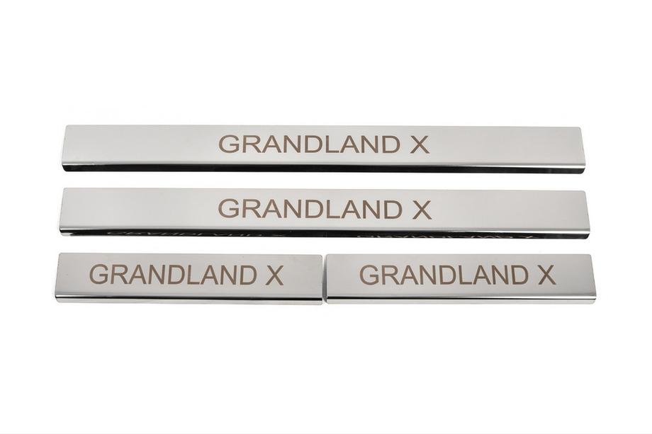 Opel Grandland X 2017- рр. Накладки на пороги (4 шт, нерж) Image