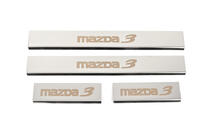 Mazda 3 2013-2019 рр. Накладки на пороги (4 шт, Глянець, нерж) фото 1