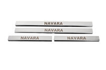 Nissan Navara 2006-2015 рр. Накладки на пороги (4 шт, нерж) фото 1