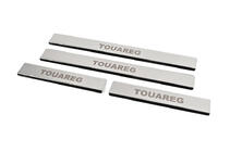 Volkswagen Touareg 2010-2018 рр. Накладка на пороги Carmos V1 (4 шт, нерж) фото 2