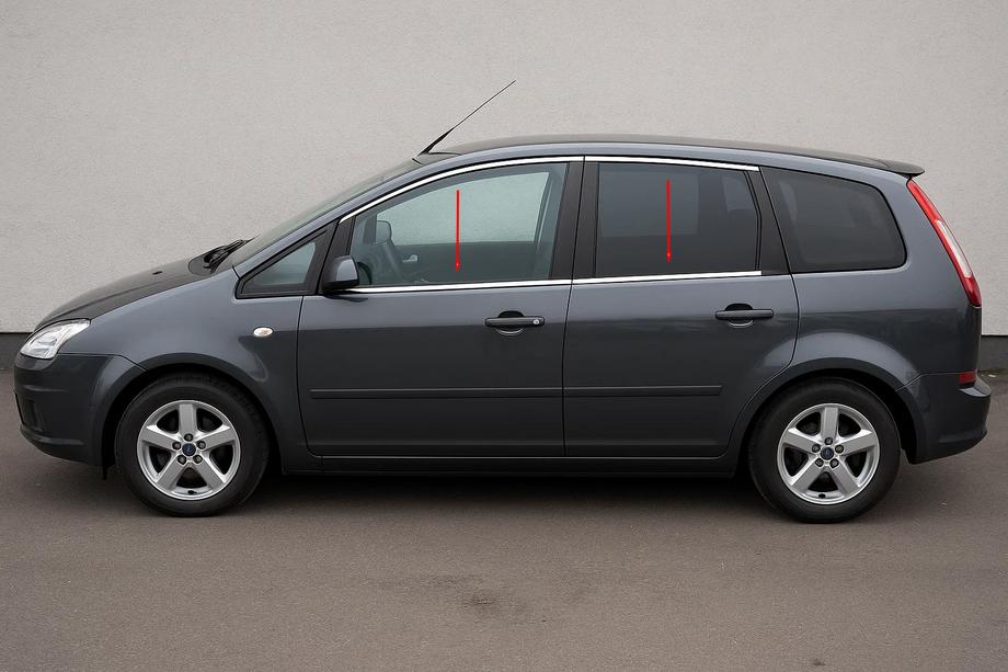 Ford C-Max 2004-2010 рр. Молдинг скла (4 шт., нерж.) Image