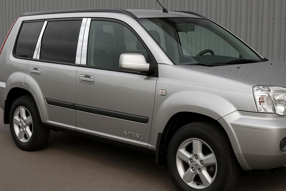 Nissan X-trail T30 2002-2007 рр. Накладки на дверні стійки (8 шт, нерж) Image