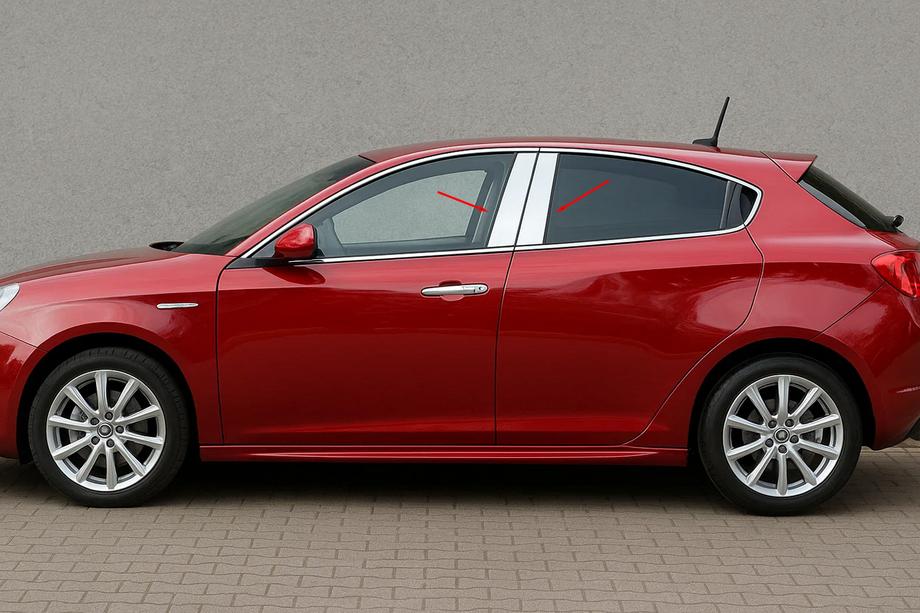 Alfa Romeo Giulietta 2010-2020 рр. Накладки на дверні стійки (4 шт, нерж) Image