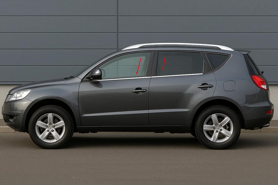 Geely Emgrand X7 2011- рр. Окантовка вікон (4 шт, нерж.) Image