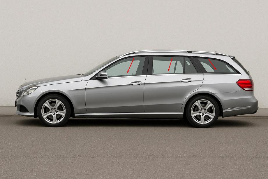 Mercedes E-class W212 2009-2016 рр. Окантовка вікон (SW) (6 шт, нерж.) Фото 1
