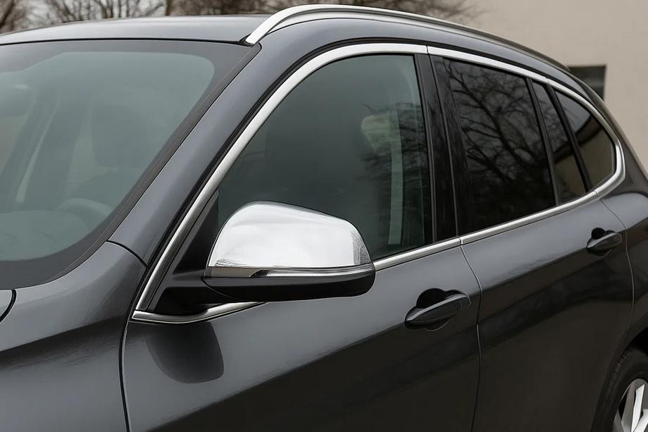 BMW X1 F48 2015-2022 рр. Накладки на дзеркала (2 шт, нерж.) Carmos Image