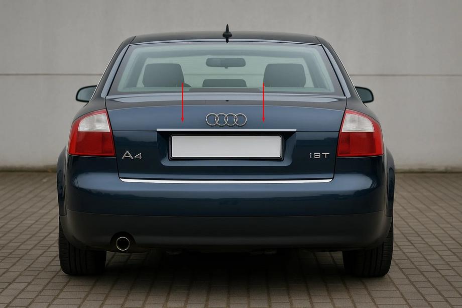 Audi A4 B6 2000-2004 рр. Накладка над номером (Carmos. нерж.) V-2 Image